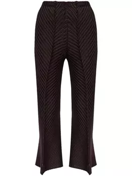 Issey Miyake укороченные брюки, коричневый