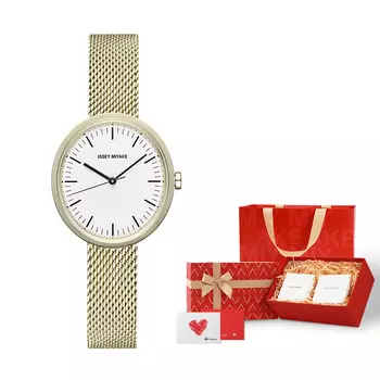 ISSEY MIYAKE Женские часы с кварцевым механизмом, ремешком из нержавеющей стали, белым циферблатом NYAR001