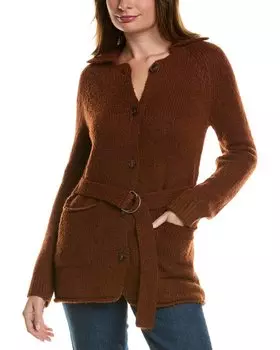 История дизайна Кардиган с завязками на пуговицах Design History, коричневый