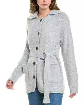 История дизайна Кардиган с завязками на пуговицах спереди Design History, серый