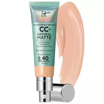 IT Cosmetics CC+ Cream Натуральная матовая основа с SPF 40, цвет Light Medium