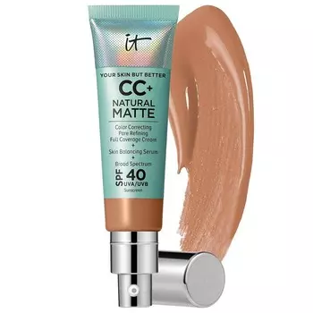 IT Cosmetics CC+ Cream Натуральная матовая основа с SPF 40, цвет Tan Rich