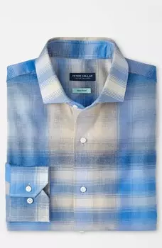 Итальянская фланелевая спортивная рубашка в винтажном стиле индиго Goodman Peter Millar