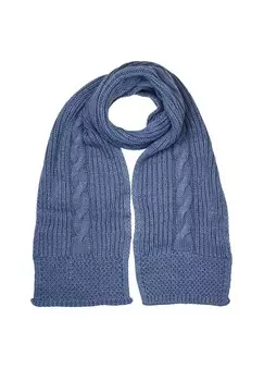 Итальянская коса-шарф мягкая и теплая Collezione alessandro, синий