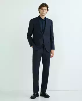 Итальянская мужская спортивная рубашка стандартного кроя Xacus, темно-синий