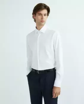 Итальянская мужская спортивная рубашка стандартного кроя Xacus, белый