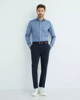 Итальянская мужская спортивная рубашка стандартного кроя Xacus, светло-синий