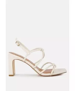 Итальянские босоножки на блочном каблуке Kralor с завязанными ремешками London Rag, бежевый