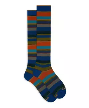 Итальянские длинные носки из легкого эластичного хлопка Gallo, мультиколор