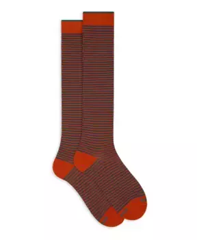 Итальянские длинные носки с виндзорскими полосками Gallo, мультиколор