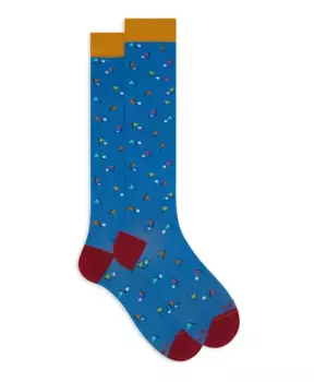 Итальянские длинные носки с вышивкой в виде гольфа Gallo, мультиколор