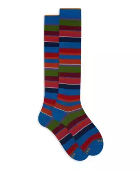Итальянские длинные полосатые носки Gallo, мультиколор