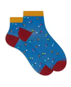 Итальянские короткие носки с мотивами для гольфа Gallo, мультиколор