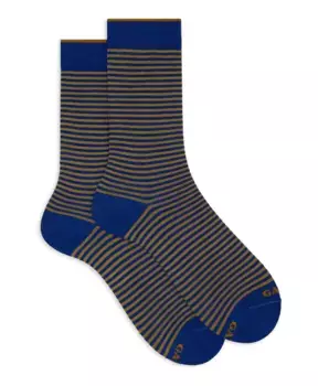 Итальянские короткие носки с виндзорскими полосками Gallo, мультиколор