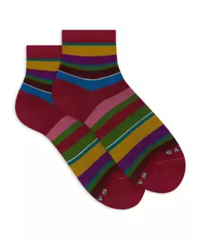 Итальянские сверхлегкие короткие носки разноцветные Gallo, мультиколор