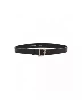 Итальянский кожаный ремень с пряжкой с логотипом d2 Dsquared2, черный