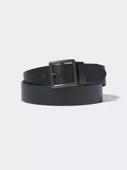 Итальянский кожаный винтажный ремень Uniqlo, черный