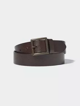 Итальянский кожаный винтажный ремень Uniqlo, коричневый