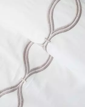 Итальянское белье Dea Sinfonia Toscana Telaio, набор пододеяльников из перкаля с вышивкой Dea Italian Linens, цвет White