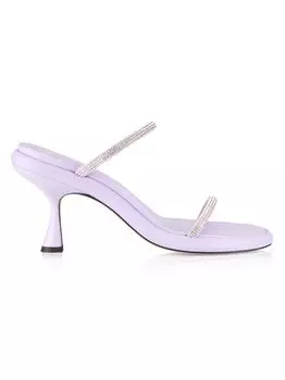 июньские кожаные сандалии со стразами Wandler, фиолетовый
