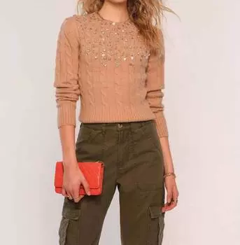 Июньский свитер бежевого цвета heartloom