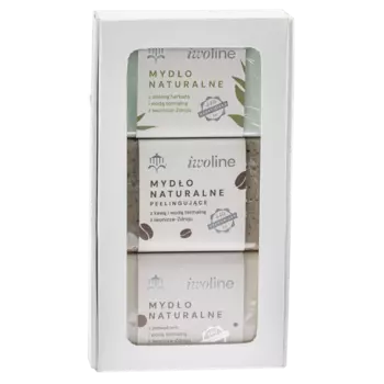 Iwoline набор: натуральное мыло с шелком, 100 г + мыло-пилинг с кофе, 100 г + мыло с зеленым чаем, 100 г