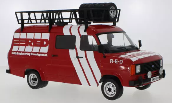 Ixo Models Ford Transit Mk Ii Red Rally Assis 1:18 18Rmc072