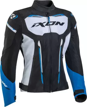 Куртка Ixon Striker WP для женщин для мотоцикла Текстильная, черно-бело-синяя