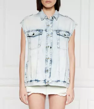 Из джинсовой жилетки негабаритный крой One Teaspoon, голубой