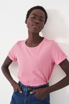 Из одежды идеальна футболка с круглым вырезом и неравномерным переплетением Crew Clothing Company, розовый