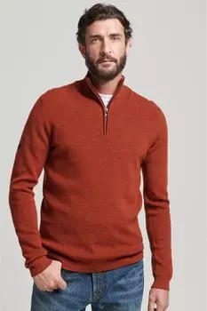 Из шерсти мериноса на короткой молнии Superdry, коричневый