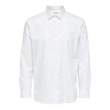 Избранные рубашки Regethan Classic Overshirt Wit Selected, белый