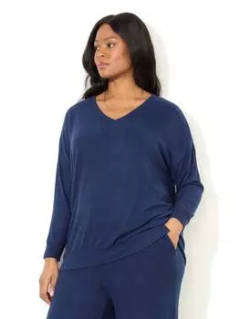 Изгибающийся супер мягкий топ с v-образным вырезом Live Unlimited, синий