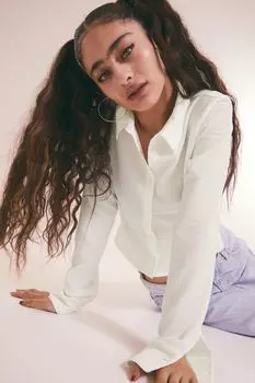 Измятая рубашка H&amp;M, белый