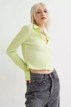 Измятая рубашка H&amp;M, неоновый зеленый