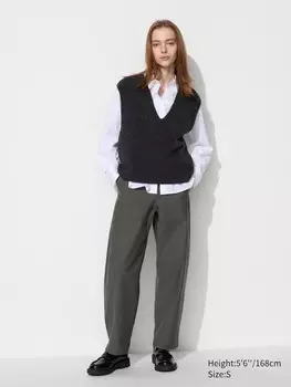 Изогнутые брюки пекаря Uniqlo, зеленый