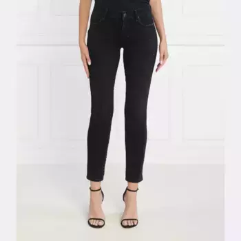 Изогнутые джинсы скинни Guess, черный