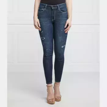 Изогнутые джинсы скинни средняя талия Guess, синий