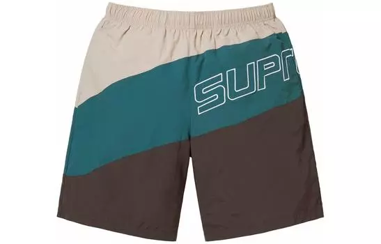 Изогнутые нейлоновые шорты Supreme, коричневый/коричневый