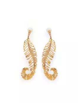 Изогнутые серьги-перья Marni, золотой