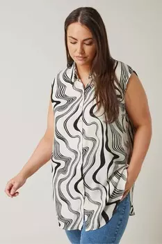 Изогнутый абстрактный принт туника Evans, белый