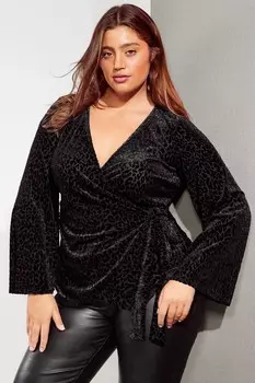 Изогнутый бархатный топ обертка Friends Like These, черный