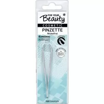 Изогнутый пинцет, без никеля For Your Beauty, 1 шт.