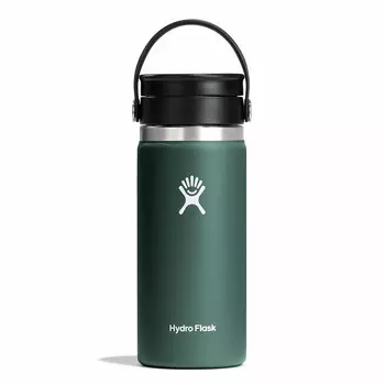 Изолированная бутылка с гибкой крышкой емкостью 16 унций Hydro Flask, оливковый