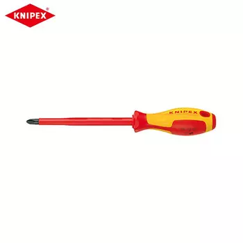 Изолированная крестообразная отвертка KNIPEX для электриков № 1x80 мм 98 24 01