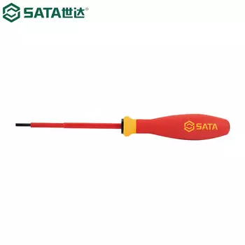 Изолированная отвертка с трехцветной ручкой серии SATA G 61313/4x100MM