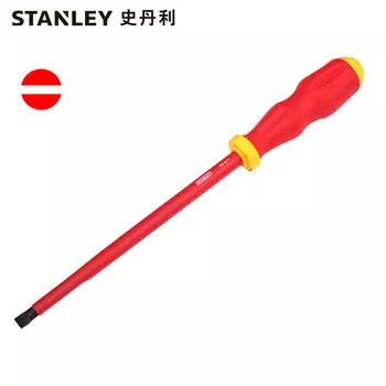 Изолированная шлицевая отвертка Stanley/STANLEY 10,0x200 мм, отвертка для электрика, магнитная высоковольтная отвертка 65-971-22, может быть изготовлена по индивидуальному заказу