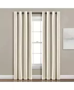 Изолированная втулка, 100% затемняющая оконная занавеска из искусственного шелка Lush Decor, слоновая кость