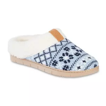 Изотонер Женские тапочки Heritage Fairisle из пены с эффектом памяти и капюшоном Isotoner, цвет Blue Willow