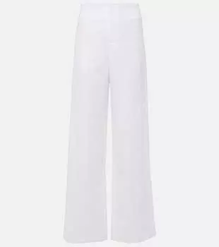 Изотта высокие льняные прямые брюки Faithfull, Solid White